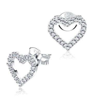 Gorgeous CZ Heart Silver Stud Earring STS-5084